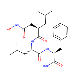 CC(C)C[C@H](NC(=O)[C@@H](CC(=O)NO)CC(C)C)C(=O)N[C@@H](Cc1ccccc1)C(N)=O ZINC000003788088
