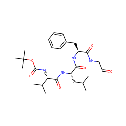 CC(C)C[C@H](NC(=O)[C@@H](NC(=O)OC(C)(C)C)C(C)C)C(=O)N[C@@H](Cc1ccccc1)C(=O)NCC=O ZINC000026174528
