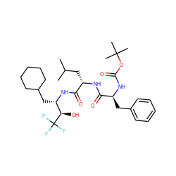 CC(C)C[C@H](NC(=O)[C@H](Cc1ccccc1)NC(=O)OC(C)(C)C)C(=O)N[C@@H](CC1CCCCC1)[C@@H](O)C(F)(F)F ZINC000026498269