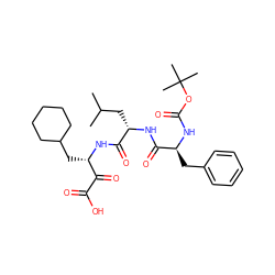 CC(C)C[C@H](NC(=O)[C@H](Cc1ccccc1)NC(=O)OC(C)(C)C)C(=O)N[C@@H](CC1CCCCC1)C(=O)C(=O)O ZINC000026495418