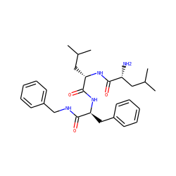 CC(C)C[C@H](NC(=O)[C@H](N)CC(C)C)C(=O)N[C@@H](Cc1ccccc1)C(=O)NCc1ccccc1 ZINC000027426947