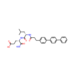 CC(C)C[C@H](NC(=O)CCc1ccc(-c2ccc(-c3ccccc3)cc2)cc1)C(=O)N[C@@H](CCC(=O)O)C(N)=O ZINC000144521506