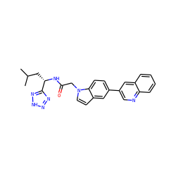 CC(C)C[C@H](NC(=O)Cn1ccc2cc(-c3cnc4ccccc4c3)ccc21)c1nn[nH]n1 ZINC000299833219