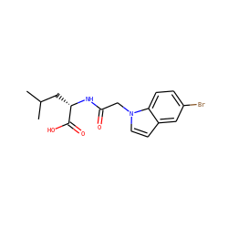 CC(C)C[C@H](NC(=O)Cn1ccc2cc(Br)ccc21)C(=O)O ZINC000070666315