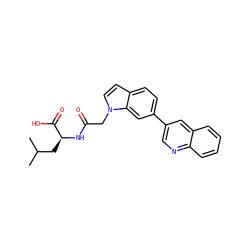 CC(C)C[C@H](NC(=O)Cn1ccc2ccc(-c3cnc4ccccc4c3)cc21)C(=O)O ZINC000299831094