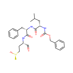 CC(C)C[C@H](NC(=O)OCc1ccccc1)C(=O)N[C@@H](Cc1ccccc1)C(=O)N[C@H](C=O)CC[S@@+](C)[O-] ZINC000026668158