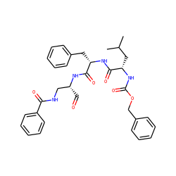 CC(C)C[C@H](NC(=O)OCc1ccccc1)C(=O)N[C@@H](Cc1ccccc1)C(=O)N[C@H](C=O)CNC(=O)c1ccccc1 ZINC000026673416