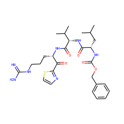 CC(C)C[C@H](NC(=O)OCc1ccccc1)C(=O)N[C@H](C(=O)N[C@@H](CCCNC(=N)N)C(=O)c1nccs1)C(C)C ZINC000014951613