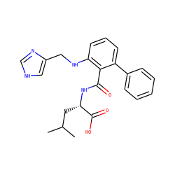 CC(C)C[C@H](NC(=O)c1c(NCc2c[nH]cn2)cccc1-c1ccccc1)C(=O)O ZINC000013796749