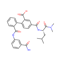 CC(C)C[C@H](NC(=O)c1ccc(-c2ccccc2C(=O)Nc2cccc(C(N)=O)c2)c(C(=O)O)c1)C(=O)N(C)C ZINC000028642173