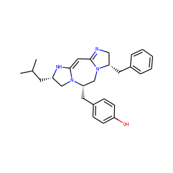 CC(C)C[C@H]1CN2C(=CC3=NC[C@H](Cc4ccccc4)N3C[C@@H]2Cc2ccc(O)cc2)N1 ZINC000473108775