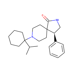 CC(C)C1(N2CCC3(CC2)C(=O)NC[C@H]3c2ccccc2)CCCCC1 ZINC000038147585