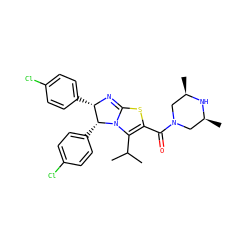 CC(C)C1=C(C(=O)N2C[C@H](C)N[C@H](C)C2)SC2=N[C@@H](c3ccc(Cl)cc3)[C@@H](c3ccc(Cl)cc3)N21 ZINC000095574838