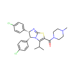 CC(C)C1=C(C(=O)N2CCN(C)CC2)SC2=N[C@@H](c3ccc(Cl)cc3)[C@@H](c3ccc(Cl)cc3)N21 ZINC000095577263