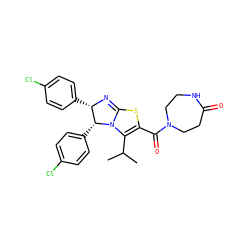 CC(C)C1=C(C(=O)N2CCNC(=O)CC2)SC2=N[C@@H](c3ccc(Cl)cc3)[C@@H](c3ccc(Cl)cc3)N21 ZINC000088344493