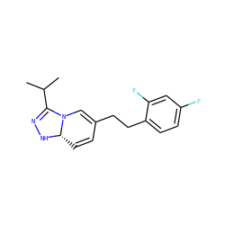 CC(C)C1=NN[C@H]2C=CC(CCc3ccc(F)cc3F)=CN12 ZINC000045394187
