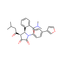 CC(C)CC(=O)[C@@H]1C(=O)C(=O)N(c2ccc(-c3ccoc3)cc2)[C@@H]1c1ccccc1C(=O)N(C)C ZINC000169696154