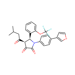 CC(C)CC(=O)[C@@H]1C(=O)C(=O)N(c2ccc(-c3ccoc3)cc2)[C@@H]1c1ccccc1OC(F)(F)F ZINC000169695870