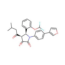 CC(C)CC(=O)[C@@H]1C(=O)C(=O)N(c2ccc(-c3ccoc3)cc2)[C@@H]1c1ccccc1OC(F)F ZINC000169695866