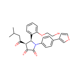 CC(C)CC(=O)[C@@H]1C(=O)C(=O)N(c2ccc(-c3ccoc3)cc2)[C@@H]1c1ccccc1OCCO ZINC000169695898