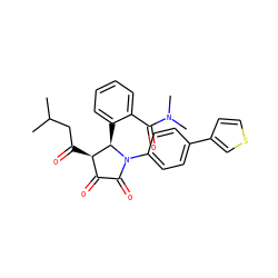 CC(C)CC(=O)[C@@H]1C(=O)C(=O)N(c2ccc(-c3ccsc3)cc2)[C@@H]1c1ccccc1C(=O)N(C)C ZINC000169696074