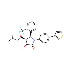 CC(C)CC(=O)[C@@H]1C(=O)C(=O)N(c2ccc(-c3ccsc3)cc2)[C@@H]1c1ccccc1C(F)(F)F ZINC000169695676