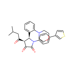 CC(C)CC(=O)[C@@H]1C(=O)C(=O)N(c2ccc(-c3ccsc3)cc2)[C@@H]1c1ccccc1N1CCOCC1 ZINC000169696192