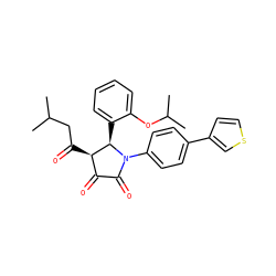 CC(C)CC(=O)[C@@H]1C(=O)C(=O)N(c2ccc(-c3ccsc3)cc2)[C@@H]1c1ccccc1OC(C)C ZINC000169695680