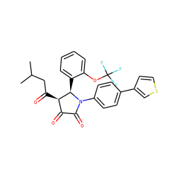 CC(C)CC(=O)[C@@H]1C(=O)C(=O)N(c2ccc(-c3ccsc3)cc2)[C@@H]1c1ccccc1OC(F)(F)F ZINC000169695822