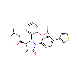 CC(C)CC(=O)[C@@H]1C(=O)C(=O)N(c2ccc(-c3ccsc3)cc2)[C@@H]1c1ccccc1OC(F)F ZINC000169695668