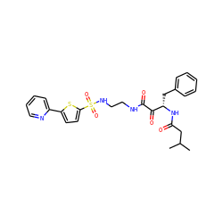 CC(C)CC(=O)N[C@@H](Cc1ccccc1)C(=O)C(=O)NCCNS(=O)(=O)c1ccc(-c2ccccn2)s1 ZINC000026393979
