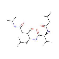 CC(C)CC(=O)N[C@H](C(=O)N[C@H](CC(C)C)[C@@H](O)CC(=O)NC(C)C)C(C)C ZINC000028001468