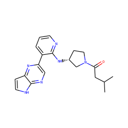 CC(C)CC(=O)N1CC[C@@H](Nc2ncccc2-c2cnc3[nH]ccc3n2)C1 ZINC000169700171