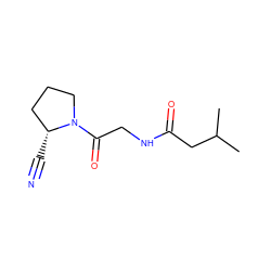 CC(C)CC(=O)NCC(=O)N1CCC[C@H]1C#N ZINC000084632689