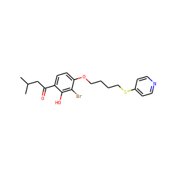 CC(C)CC(=O)c1ccc(OCCCCSc2ccncc2)c(Br)c1O ZINC000028365214