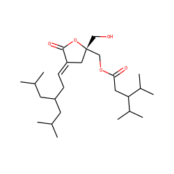 CC(C)CC(C/C=C1\C[C@@](CO)(COC(=O)CC(C(C)C)C(C)C)OC1=O)CC(C)C ZINC000013470406