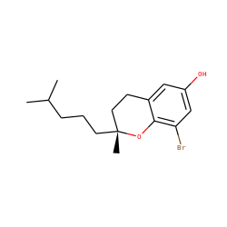 CC(C)CCC[C@]1(C)CCc2cc(O)cc(Br)c2O1 ZINC000208056971
