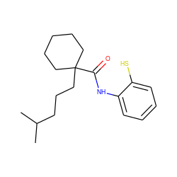 CC(C)CCCC1(C(=O)Nc2ccccc2S)CCCCC1 ZINC000013813328
