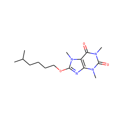 CC(C)CCCCOc1nc2c(c(=O)n(C)c(=O)n2C)n1C ZINC000072176284