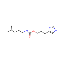 CC(C)CCCNC(=O)OCCCc1c[nH]cn1 ZINC000049021652
