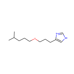 CC(C)CCCOCCCc1c[nH]cn1 ZINC000013801345