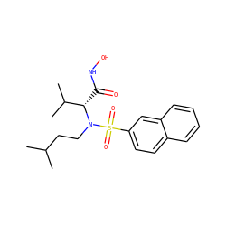 CC(C)CCN([C@@H](C(=O)NO)C(C)C)S(=O)(=O)c1ccc2ccccc2c1 ZINC000073159108