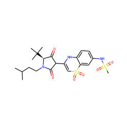 CC(C)CCN1C(=O)C(C2=CS(=O)(=O)c3cc(NS(C)(=O)=O)ccc3N2)C(=O)[C@@H]1C(C)(C)C ZINC000101294400