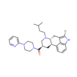 CC(C)CCN1C[C@H](C(=O)N2CCN(c3ccccn3)CC2)C[C@@H]2c3cccc4[nH]c(Br)c(c34)C[C@H]21 ZINC000029038674