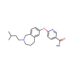 CC(C)CCN1CCCc2cc(Oc3ccc(C(N)=O)cn3)ccc2C1 ZINC000028825036