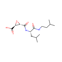 CC(C)CCNC(=O)[C@H](CC(C)C)NC(=O)[C@H]1O[C@@H]1C(=O)O ZINC000003913936