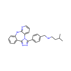 CC(C)CCNCc1ccc(-c2nnc3n2-c2cccnc2Nc2ccccc2-3)cc1 ZINC000096173998