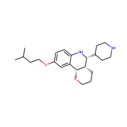 CC(C)CCOc1ccc2c(c1)[C@H]1OCCC[C@H]1[C@@H](C1CCNCC1)N2 ZINC000095590489