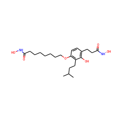 CC(C)CCc1c(OCCCCCCCC(=O)NO)ccc(CCC(=O)NO)c1O ZINC000072179372