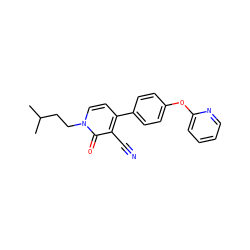 CC(C)CCn1ccc(-c2ccc(Oc3ccccn3)cc2)c(C#N)c1=O ZINC000084757508